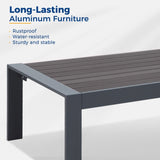 All-Weather Aluminum Outdoor Coffee Table, Modern Coffee Table for Outside, Rectangle Patio Coffee B082P232966