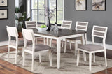 ZNTS Beautiful Unique Set of 2 Side Chairs White And Grey Kitchen Dining Room Furniture Ladder back B01181971