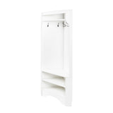 Minimalist Corner Hall Tree with Shoe Bench, Versatile Entryway Coat Rack with 4 Hooks, Corner 91318106