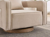 28.94"W Swivel Accent Open Back Chair Modern Comfy Sofa Chair With Weathered Base For Nursery W3188P417884