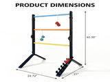 Steel Ladder Toss Game Set, 2 Pack Ladder Ball Rack with 6 Bolas, Assembly-Free Ladder Toss Includes 76162405