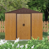8ft x 4ft Outdoor Metal Storage Shed with Sliding Door and foundation for Backyard, Patio, Lawn W540P185256