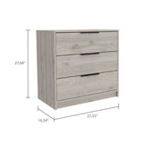 Cannon 3-Drawer Rectangle Dresser Light Grey B06280505
