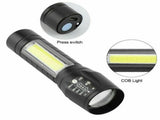 10Pcs Mini Zoomable LED Flashlight USB RechargeableCamping Hiking Flashlight Work light 09332566