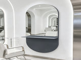 Allsteel Gray PowderCoated Frame with Mercury Mirror, Integrated Salon Mirror Station with Steel 04259159