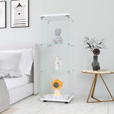 Glass Display Cabinet with 3 Shelves, One-Door Curio Cabinets for Living Room, Bedroom, Office, W1806118656