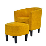 PU Leather Barrel Chair with Ottoman B343P317240