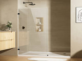 34" W x 68" H Bathroom Shower Door, Frameless Fixed 3/8" Thick Clear Tempered Glass Door T5595P495204