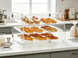 3-Tier Commercial Countertop Bakery Display Case, Acrylic Pastry Display Box with Rear Door Access, 62814467
