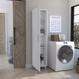 Vintro Storage Cabinet, Broom Hangers, Metal Handle -White B07092126