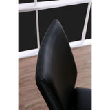 Set of 2 Padded Leatherette Side Chairs in Black and Chrome Finish B016P156602