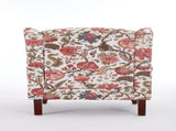 Modern Accent with Retro Wood Legs, Comfy Upholstered Armchair, Floral Design Single Sofa 80427562