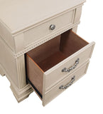 Antique white Nightstand Bedroom 1pc Nightstand Solid wood Satin Knickel Knobs and Pulls HS11FOA7144WH-N-ID-AHD
