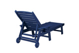 Lounge Chair with Side Table, 3-Piece Oversized Chaise Lounge Chair Set with Wood Texture,Navy W2103P254653
