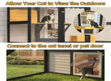 Cat Catio Outdoor Cat Enclosure for Multiple Indoor Outdoor Cats, Large Wooden Walk-in Cat House W3166P475540