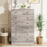 ZNTS Modern Simple 7-Drawer Dresser Gray 00534308