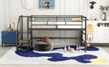 Mid Loft Bed with Storage stairs, Twin, Black MF323325AAB