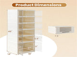 6-Tier Foldable Shoe Rack with Clear Doors, No-Tool Assembly Shoe Storage Organizer for Entryway 54367985