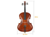 Full Side 4/4 Natural Color Spruce Panel Cello Tiger pattern process with Bag Bow Rosin Bridge 36858595