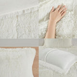 King/Cal King Shaggy Long Fur Comforter Mini Set B03595904