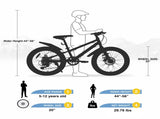 20 Inch Kids Bicycles , Fat Tire Mountain Bike for Boys and Girls Age 5 Years ,7-Speed Dual-Disc W1019P203875