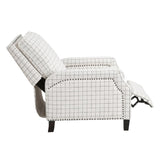 Push Back Reclining Chair Transitional Style Off-White Self-Reclining Motion Chair 1pc Cushion Seat B011P359598