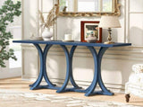 U-Style 59.8'' Wooden Console Table with Oak Veneer Top,Farmhouse Entryway Table with Rubber Wood N711P295300V