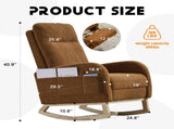 Modern Accent Rocking Chair Rocking Chair with Solid Wood Legs, Upholstered Nursery Glider Rocker, 77610753