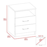 Oklahoma Nightstand,Two Drawers, One Shelf B128P148772