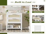 24" Bathroom Vanity with Integrated Ceramic Sink, Bathroom Cabinet with 1 Deep 1 Tip-Out N710P293990K