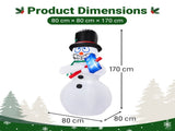Shaking Snowman Inflatable 5.6ft, 190D Polyester Christmas Yard Decor with 3 LED Lights, US Plug 12V 78981445