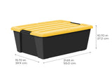 45 Qt Black Plastic Stackable Storage Bin with Lid Tote, Plastic Storage Container with Lid, 4-Pack 66802265