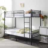 ZNTS Iron Bed Bunk Bed with Ladder for Kids Twin Size Black 67430277