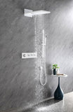 Wall mounted waterfall shower system with hand shower, sliding bar W2287P294324