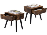 Set of 2 Mid Century Wood Side Table, End Table with 1 Storage Drawer, Nightstand for Bedroom Living W2181P144024