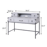 ZNTS Grey and Gunmetal Writing Desk B062P185724