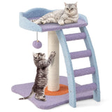 ZNTS 2 storey cat tree, cat climbing frame, plush cat tower with ladder shape 32799194