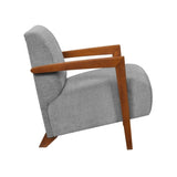 Ultra-Modern Accent Chair Gray Fabric Foam Seat Cushion Solid Wood Luxury Living Room Furniture 1pc B011P308550