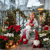2PCS Set Christmas Gnomes 4.7x4.3x20.1in Indoor Outdoor Holiday Decorations for Party Cute Tabletop 91108827