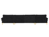 U-Shaped 4-Seat Indoor Modular Sofa Black--Same type97152732 36749210