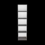 Home Xs Bookcase with 5-Tier Shelves and Slim Design -Matt Gray / White -Office B070137836