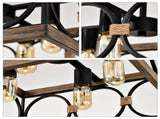 4-Light Square Kitchen Island Lights Ceiling Light Farmhouse Dining Room Light Fixture, Wood and W3596P469831
