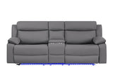 Blanche Grey Console Reclining Loveseat with LED Lights B201P412052