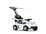 3-in-1 Kids Push Sliding Car with Music & Horn, White Toddler Ride-On with Removable Handle & Canopy 50462401