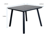 Square Patio Dining Table with Umbrella Hole, Heavy-Duty Iron Frame Wood-Plastic Composite Tabletop, W3990P466949