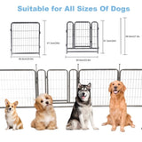 ZNTS 16 Panels Dog Playpen for outdoor,yard,camping,24"Height dog fence with 2 doors. 95314411