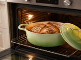 5QT Round Enameled Cast Iron Pot with Stainless Steel Handle Green Gradient 09898673