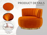 COOLMORE 360 Degree Swivel Cuddle Barrel Accent Sofa Chairs, Round Armchairs with Wide Upholstered, W395102774