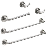 Bathroom Hardware Set Brushed Nickel 4-Pieces Bathroom Towel Rack 24 Inches Adjustable Bathroom W1932130479