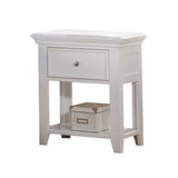 1 Drawer and Open Bottom Shelf Wooden Nightstand in White Finish B016P253591